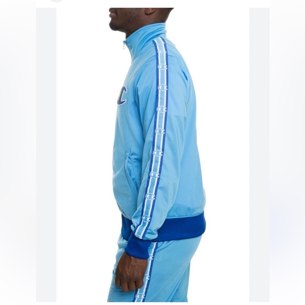 New Vintage Champion C Logo Track Jacket Athletic Performance Blue Large - Picture 2 of 16